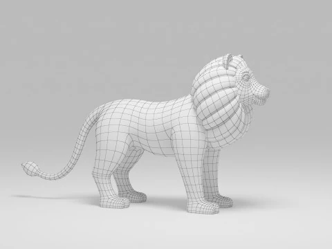 Le&oacute;n de dibujos animados Modelo 3D
