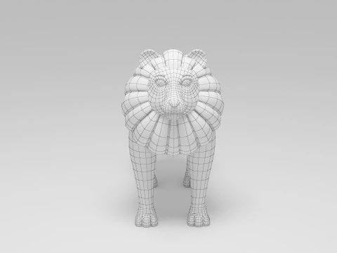 Le&oacute;n de dibujos animados Modelo 3D