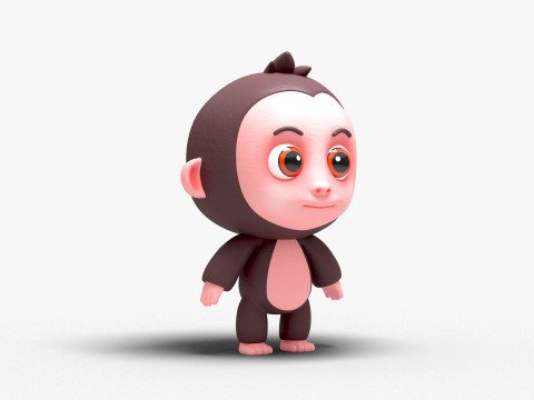 Monkey Cartoon 3D Модель