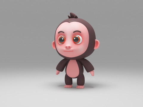 Monkey Cartoon Modelo 3D