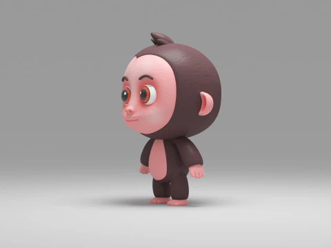 猿の漫画 3Dモデル