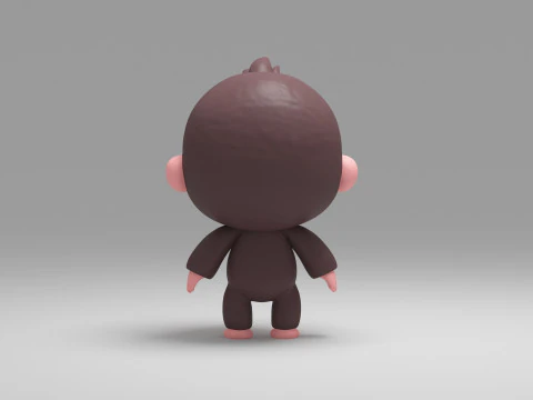 猿の漫画 3Dモデル