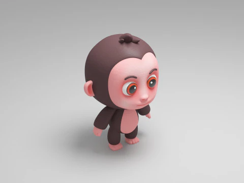 猿の漫画 3Dモデル