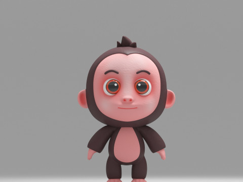 Monkey Cartoon Modelo 3D