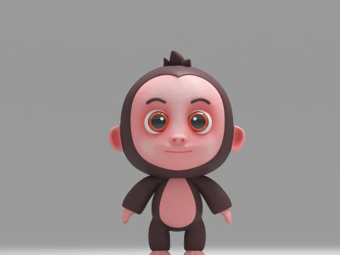 猿の漫画 3Dモデル