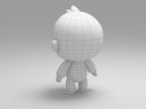 猿の漫画 3Dモデル