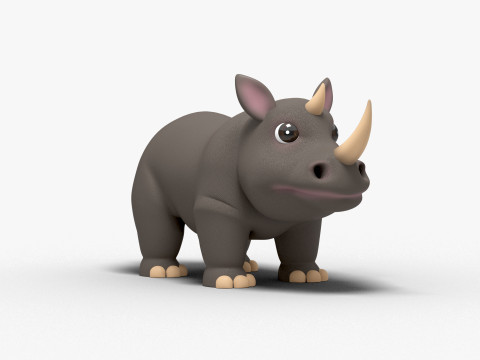 Rhino Cartoon 3D Модель