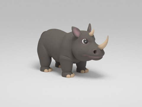 Rhino Cartoon 3D Model