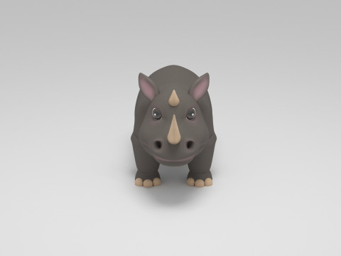 Rhino Cartoon 3D Model