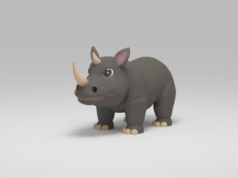 Rhino Cartoon 3D Model