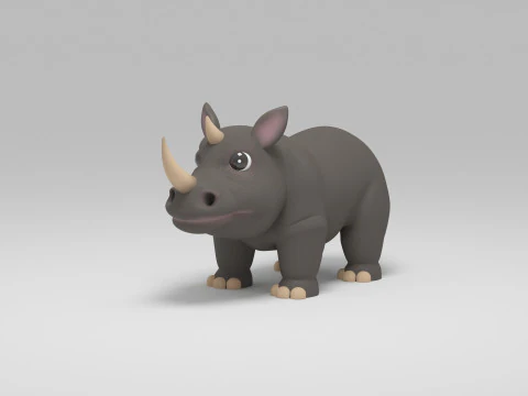 Rhino Cartoon 3D Model