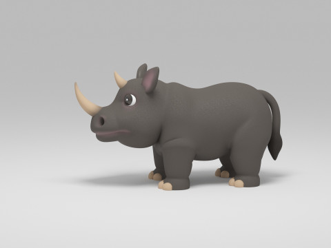 Rhino Cartoon 3D Model