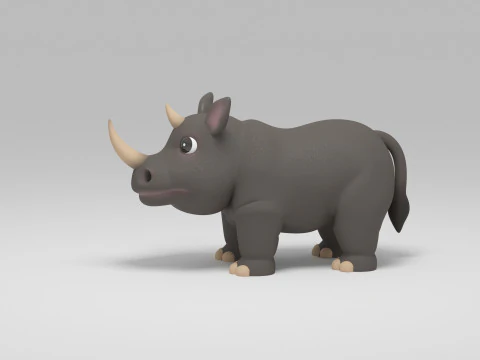 Rhino Cartoon 3D Model