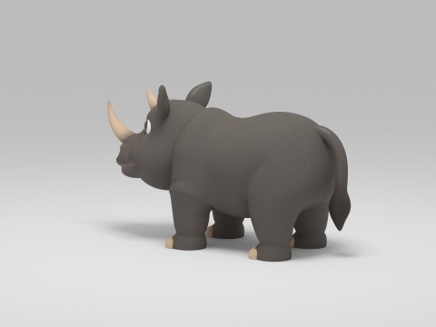 Rhino Cartoon 3D Model
