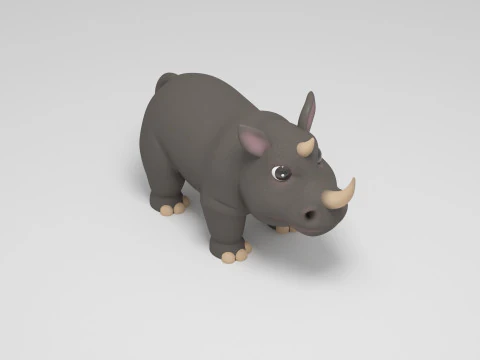 Rhino Cartoon 3D Model
