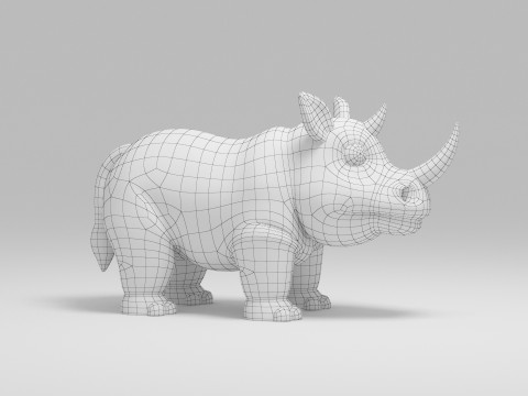 Rhino Cartoon 3D Model