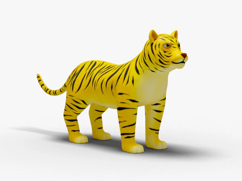 tigre, caricatura Modelo 3D