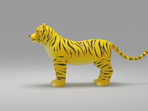 Tiger Cartoon 3D Model