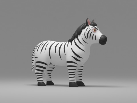 Zebra Cartoon 3D Model
