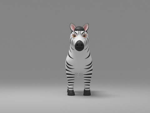 Zebra Cartoon 3D Model
