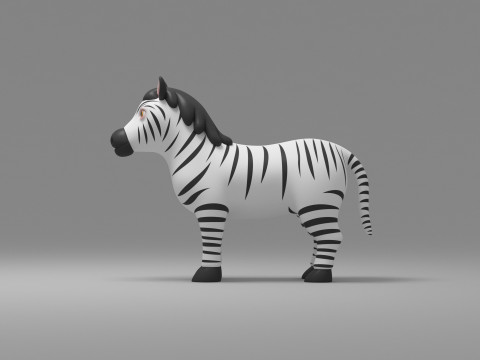 Zebra Cartoon 3D Model