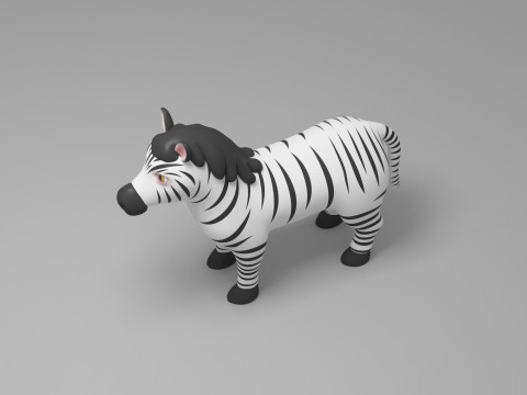 Zebra Cartoon 3D Model