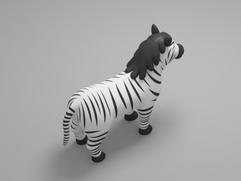 Zebra Cartoon 3D Model