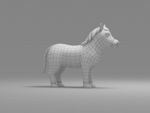 Zebra Cartoon 3D Model