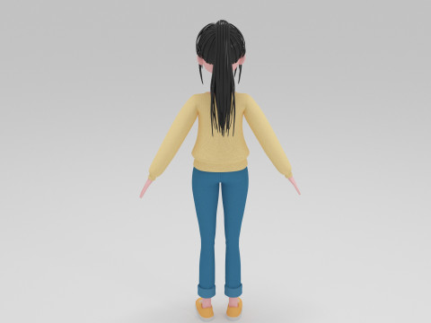 Girl Cartoon 3D Модель