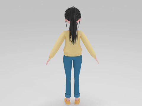Girl Cartoon 3D Model