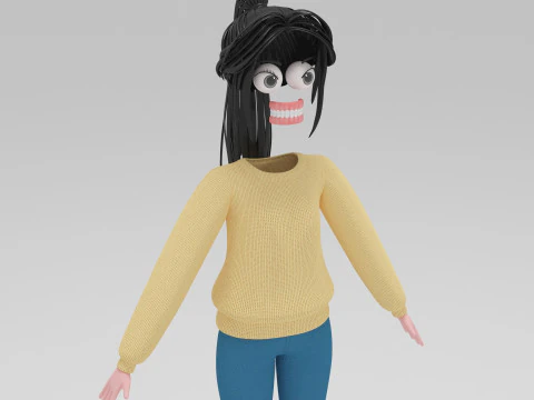 Girl Cartoon 3D Model
