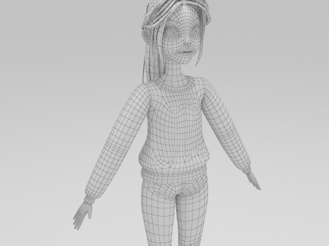 Girl Cartoon 3D Модель