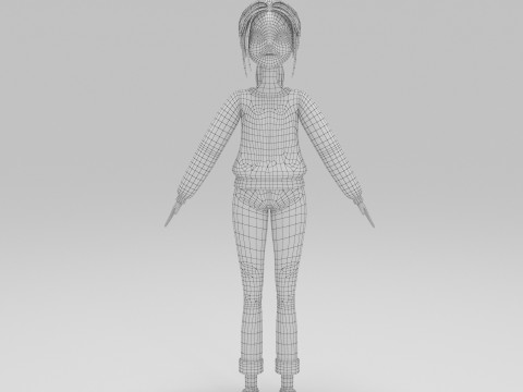 Girl Cartoon 3D Модель