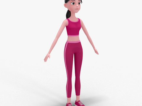 Girl Cartoon 3D Модель