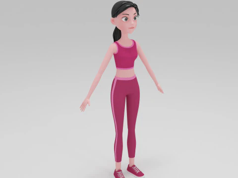 Girl Cartoon 3D Model