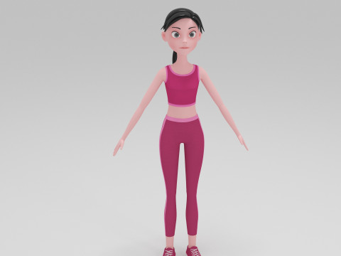Girl Cartoon 3D Model