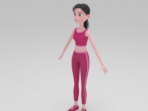 Girl Cartoon 3D Model