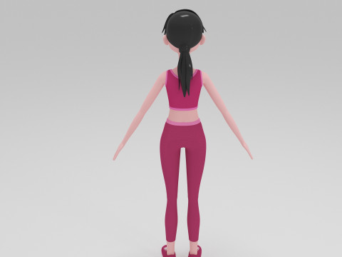 Girl Cartoon 3D Model