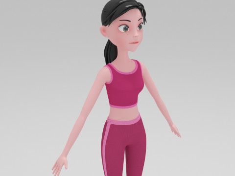 Girl Cartoon 3D Model