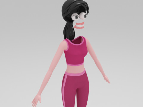 Girl Cartoon 3D Model