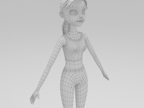Girl Cartoon 3D Model