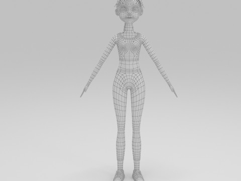 Girl Cartoon 3D Model