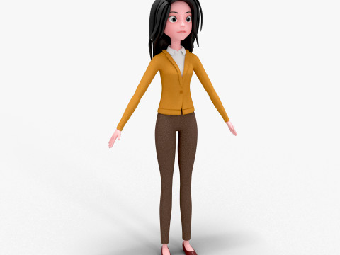 Girl Cartoon 3D Модель