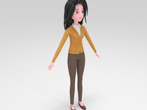 Girl Cartoon Modelo 3D