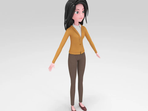 Girl Cartoon 3D Model