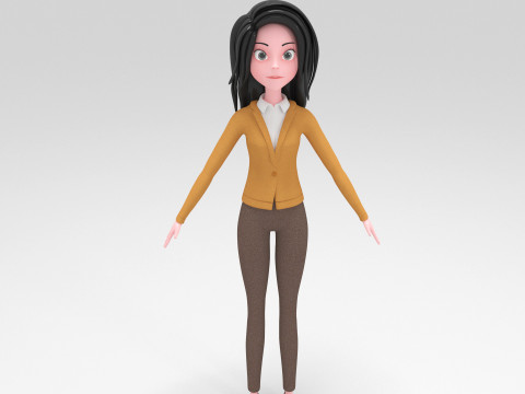 Girl Cartoon Modelo 3D