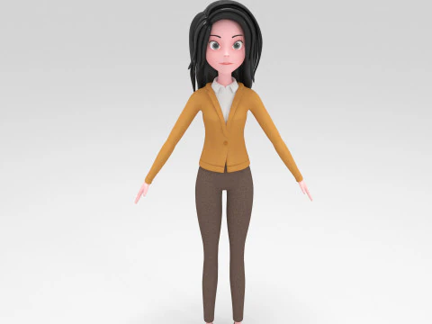 Girl Cartoon 3D Model