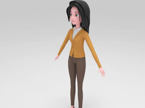 Girl Cartoon 3D Model
