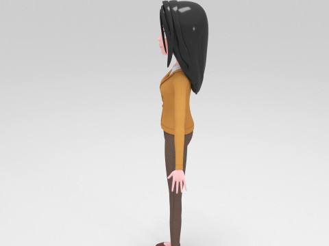 Girl Cartoon Modelo 3D