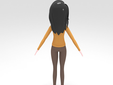 Girl Cartoon Modelo 3D